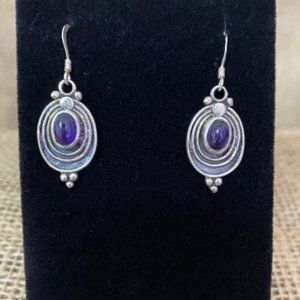 HandmadeSterling Silver Amethyst,Opal Earring